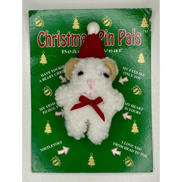 Beverly Hills Teddy Bear Co. Christmas Pin Pals Santa Bear Pin New In Package - Picture 1 of 3